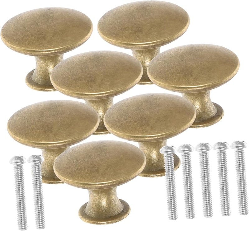 Vintage Round Cabinet Drawer Knobs 7Pcs Black Kitchen Bathroom Dresser Pulls - Image 1